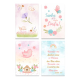 Kit 4 Quadros Decorativos Jardim Encantado Bebê Infantil Jd2