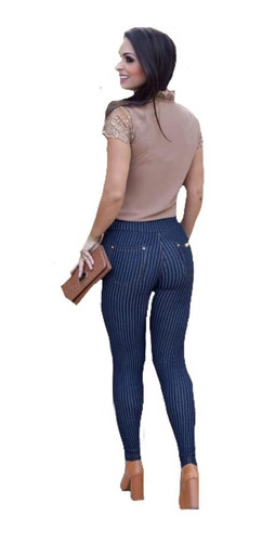 Calça   Legging   Cotom  Jeans  Com 2 Bolso Atras  P M G Gg