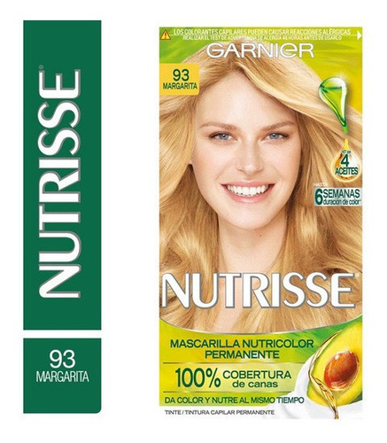 Kit Tinte Garnier  Nutrisse Regular Clasico Mascarilla Nutricolor Permanente Tono 93 Margarita Para Cabello