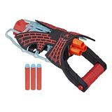 Spiderman Miles Morales Nerf Tri Shot Lanzador Dardos Hasbro