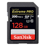 Cartão Memória Sdxc Sandisk 128gb Extreme Pro V30 200mbs