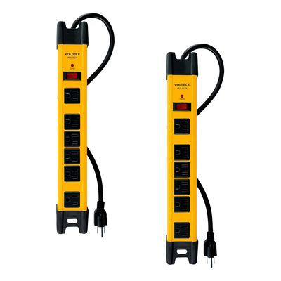 Multicontacto 14 Awg Supresor De Picos 6 Entradas 2 Pzs Color Amarillo | Envío gratis