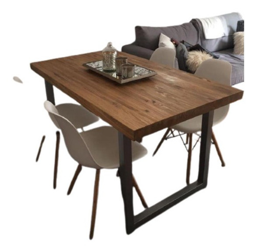 Mesa Industrial Comedor Madera Y Hierro (180x80x75)