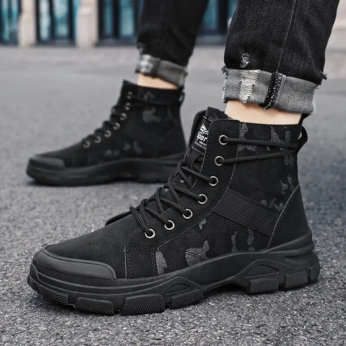 Botas Negras Casual Hombre Training Cómodo Moda Air Correr | MercadoLibre