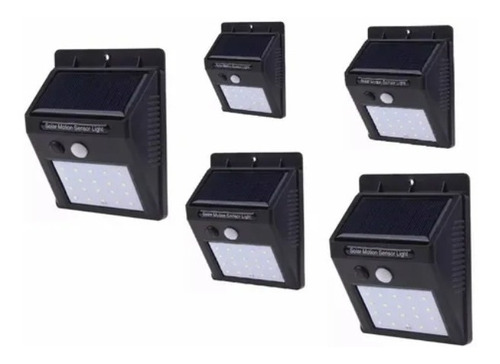 5 Foco Solar 20led Con Sensor De Movimiento