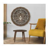 Cuadro Decorativo Mandala Flor De Lotto Capaz Grande Madera