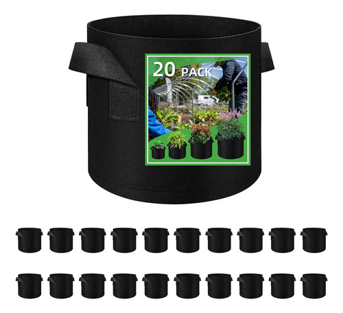 20 Bolsas De Cultivo De Plantas De 5 Galones, Telas De Aire 