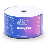 Cd Maxprint Printable Tubo 50un 700mb 80min Vel 52x Branco Imprimir