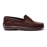 Zapato  Cuero  Scarpino - Mocasin  Marron Colegial - Oficial