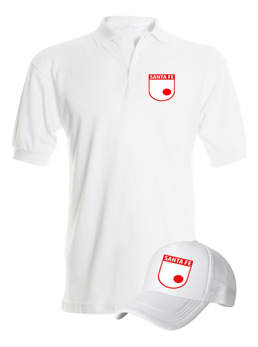 Camiseta Tipo Polo Indep Santa Fe Obsequio Gorra Serie White