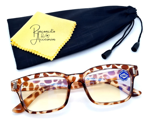 Lente De Descanso Con Filtro Azul Unisex Leopardo Marron