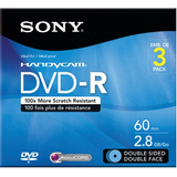 Sony 3dmr60dsr1hc 3 Paquetes De 3 Cm Dvd-r Doble Con Hangtab