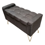 Baúl Pie De Cama Diván Asiento Banca Velvet Lino Suede