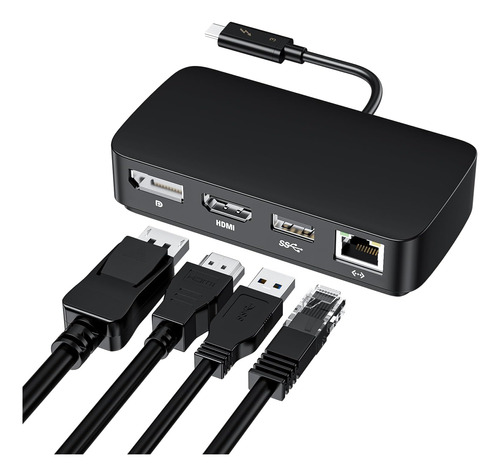 Thunderbolt 3 Travel Dock Station Usb C Hub, 4 En 1 Thunderb