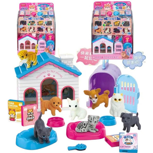 Set De Mascotas Kawai Mini Perros Y Gatos Accesorios