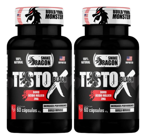 Suplemento Testo X Black - Combo Dragon Para Ganho Muscular