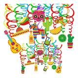 30 Piezas Decoracion Espirales Colgantes Mexicana Cinco Mayo