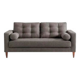 Sofa Sillon 2 Cuerpos 1.40m Premium Diseño Escandinavo Retro Vintage Nordico En Chenille Antidesgarro Patas De Madera