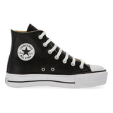 Zapatilla Converse Plataforma Bota Cuero Negra! Original