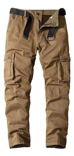 Pantalones Multibolsillos Casuales De Workwear Para Hombres