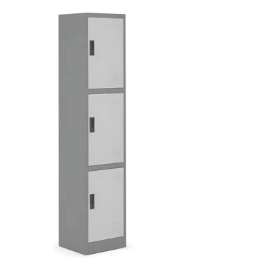 Locker Casilleros 3 Puertas Metalicos Chapa Llave Oficina Gris | MercadoLibre