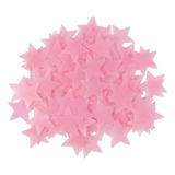 Estrellas Fluorescentes X100 Brillo En La Oscuridad Brillan Color Rosa