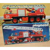 Playmobil Camion Bomberos 1981 Con Caja Original Y 5 Muñecos