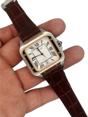 Reloj Compatible Con Santos De Crt Piel Bitono