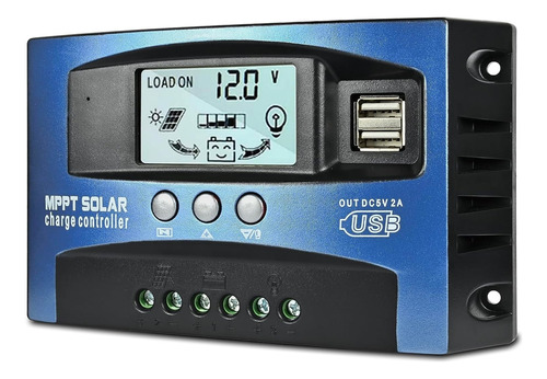 Regulador Carga Solar Digital 12v 24v 60a 2usb, Controlador