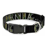 Collar Gato California Oso Estampado Negro 8-12  0.5 .