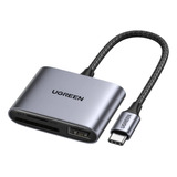 Leitor Cartão Sd Micro Sd Com Usb 2.0 Ugreen Pra Usb C Cinza