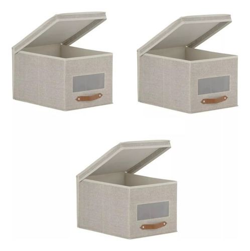 Cajas Organizadoras Tela X3 Unidades 30x25x40cm Envio Gratis