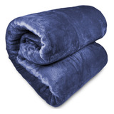 Cobertor Casal Lumini Super Soft Toque Seda Gramatura 300 G Cor Azul-marinho