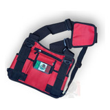 Chest Bag Pechera Doble Porta Radio Color Rojo + Parche De Regalo