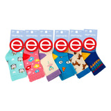 Pack X 6 Pares Medias De Bebe Elemento Nene/nena Talles 0/1