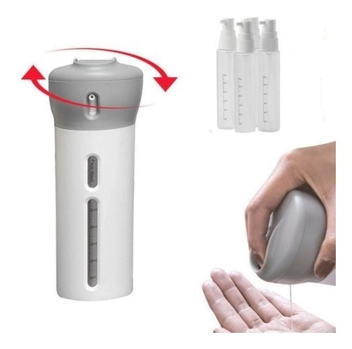 Dispenser 4x1 Pote Viagem Mala Shampoo Líquido Sabonete