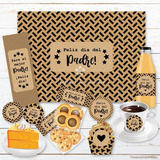 Kit Imprimible Desayuno Dia Del Padre Marron Texto Editable