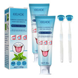 2pcs Gel Limpeza Da Língua Com Escova Fresh Breath