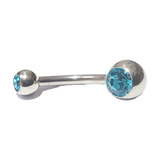 Piercing De Umbigo Aço Bolinha Strass 4 E 6mm (tamanho P)