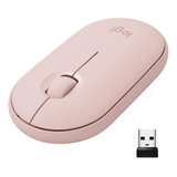 Mouse Sem Fio Pebble Logitech Slim, Usb, Bluetooth - Rosa