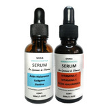 2 Serum Kit Vitamina C, Ácido Hialuronico, Colágeno, Elastin