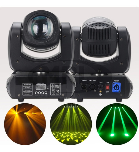 2 Moving Beam Led 100w 8 Cores 8 Desenhos Prisma 16 Face Dmx Bivolt