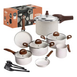 Conjunto Panela C Panela Pressão Ceramic Vanilla Brinox 10pç