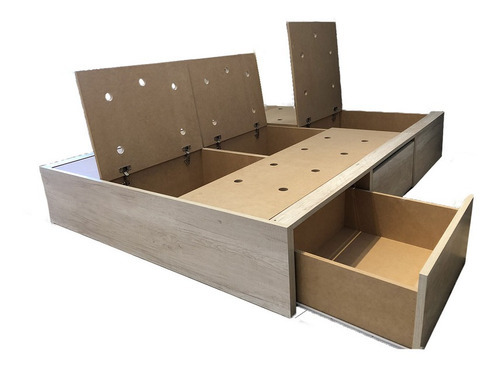 Box Sommier Cajones Queen 160x200 Melamina Faplac Mdf