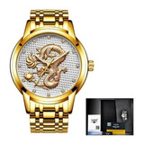 Relógio De Luxo Lige 9850 Dragão Chinês Unissex Original