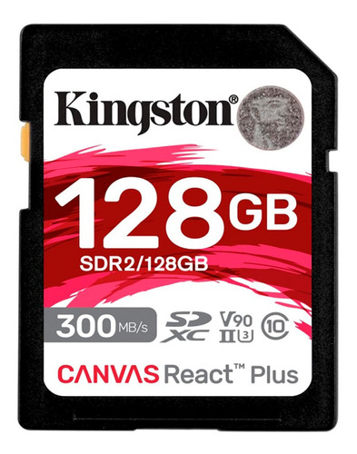 Memoria Sd Kingston Canvas React Plus 128gb Uhs-ii U3 V90 300mb/s