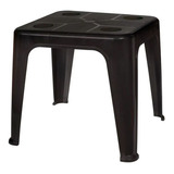 Mesa Plástica De Apoio C/ Porta Copos Multiuso Jardim Praia Cor Preto