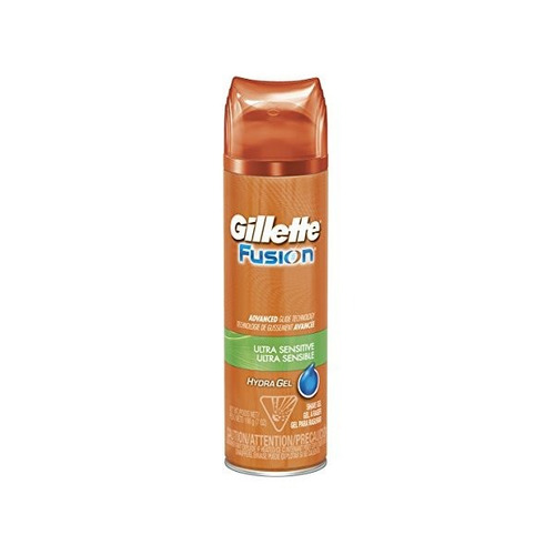 Gillette Fusion Gel Afeitado, Gel Hydra, Ultra Sensible, 7 O