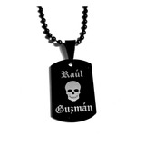 Collar Placa Militar Dog Tag Personalizada Acero Inox 3cm