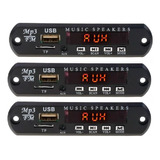 3x Placa Decodificadora Usb Mp3 Fm Auxiliar Bluetooth 12v 